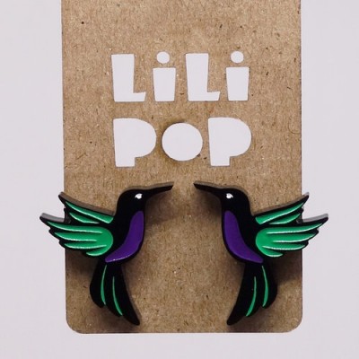 Boucles d'oreilles Lili POP- Colibris